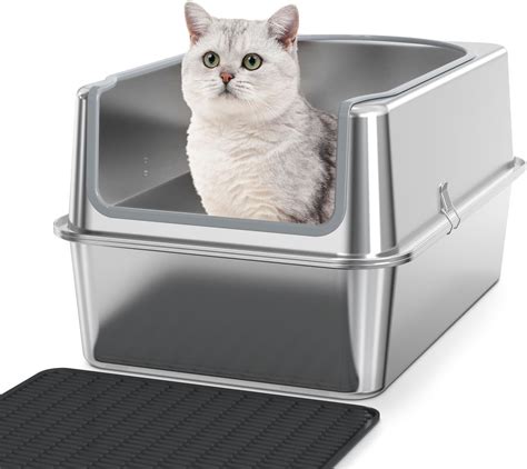 are steel litter boxes better|stainless steel cat litter pans.